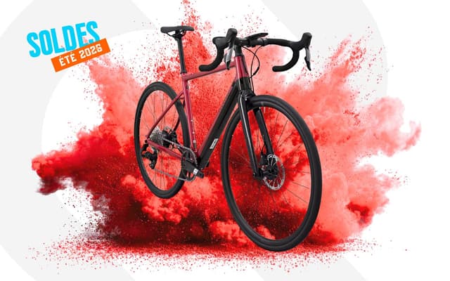 Van Rysel E-EDR AF rouge avec moteur Mahle, vélo de route électrique en solde chez Decathlon