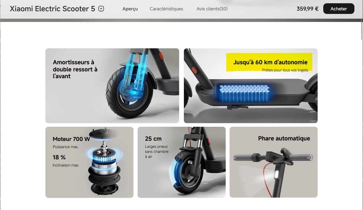 Xiaomi trottinette autonomie