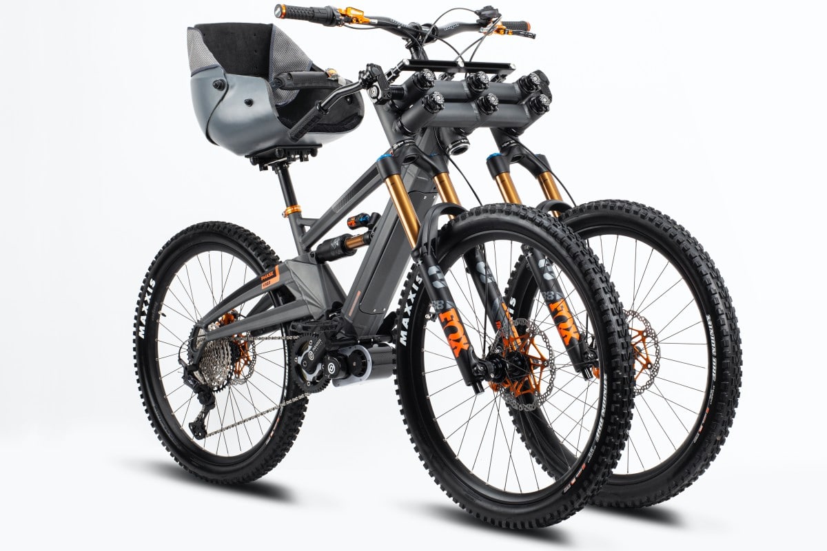 This double wheel makes the practice of electric mountain biking accessible to all